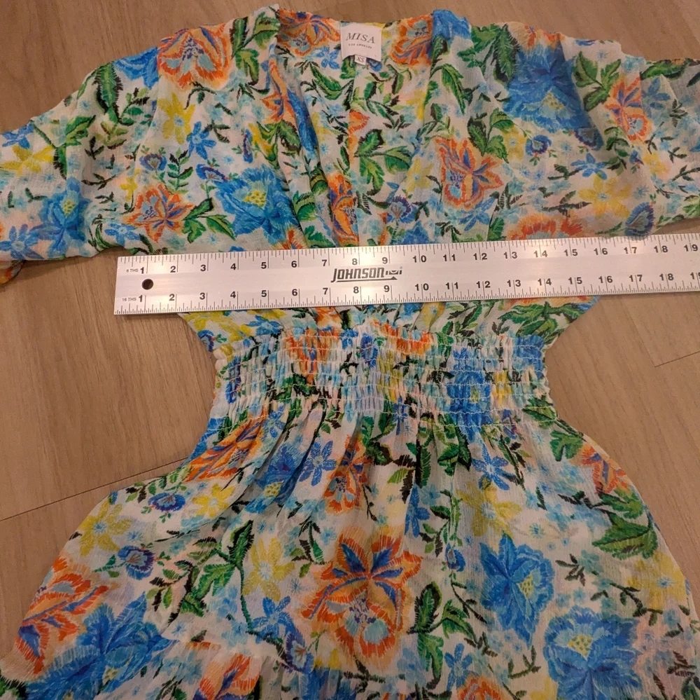 Misa Floral Spring Pastel Mini Dress Size XS - Picture 4 of 7